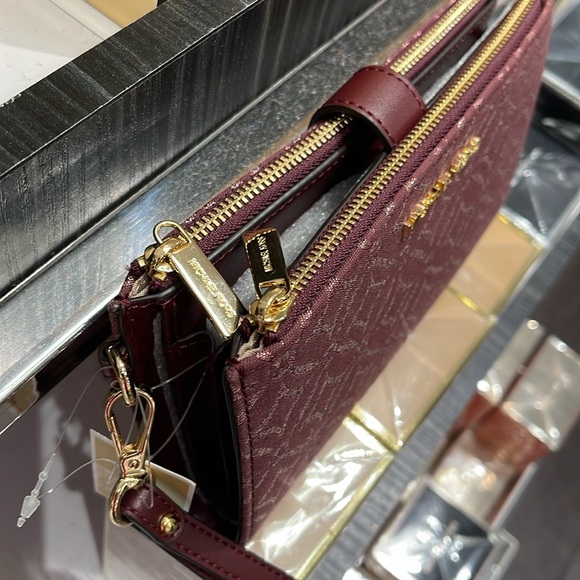 Michael Kors Jet Set Travel Large Double-Zip Wristlet-Wallet-PhoneHolder Oxblood - Picture 8 of 16